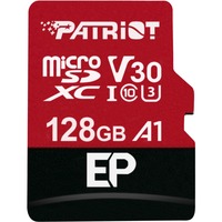 Patriot PEF128GEP31MCX hukommelseskort 128 GB MicroSDXC Klasse 10 Sort/Rød, 128 GB, MicroSDXC, Klasse 10, 100 MB/s, 80 MB/s, Class 3 (U3)