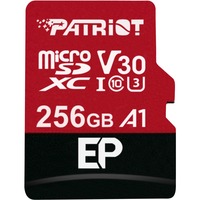 Patriot PEF256GEP31MCX hukommelseskort 256 GB MicroSDXC Klasse 10 Rød/Sort, 256 GB, MicroSDXC, Klasse 10, 100 MB/s, 80 MB/s, Class 3 (U3)