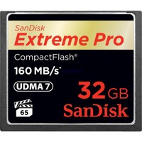 SanDisk 32GB Extreme Pro CF 160MB/s CompactFlash, Hukommelseskort Sort, 32 GB, CompactFlash, 160 MB/s, 150 MB/s, Flerfarvet