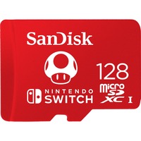 SanDisk SDSQXAO-128G-GNCZN hukommelseskort 128 GB MicroSDXC Rød, 128 GB, MicroSDXC, 100 MB/s, 90 MB/s, Class 3 (U3), Rød, Hvid