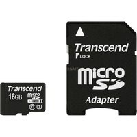 Transcend 16GB microSDHC Class 10 UHS-I MLC Klasse 10, Hukommelseskort Sort, 16 GB, MicroSDHC, Klasse 10, MLC, 90 MB/s, Class 1 (U1)