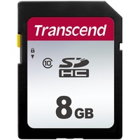 Transcend 300S 8 GB SDHC NAND Klasse 10, Hukommelseskort Sort, 8 GB, SDHC, Klasse 10, NAND, 20 MB/s, 10 MB/s