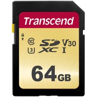 Transcend 64GB, UHS-I, SD SDXC Klasse 10, Hukommelseskort Sort, UHS-I, SD, 64 GB, SDXC, Klasse 10, UHS-I, 95 MB/s, 50 MB/s
