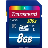 Transcend 8GB SDHC Class 10 UHS-I NAND Klasse 10, Hukommelseskort Blå, 8 GB, SDHC, Klasse 10, NAND, 90 MB/s, Class 1 (U1)