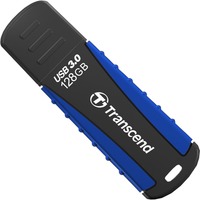 Transcend JetFlash 810 USB-nøgle 128 GB USB Type-A 3.2 Gen 1 (3.1 Gen 1) Sort, Blå, USB-stik Sort/Blå, 128 GB, USB Type-A, 3.2 Gen 1 (3.1 Gen 1), Hætte, 12,9 g, Sort, Blå