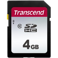 Transcend SDHC 300S 4GB NAND Klasse 10, Hukommelseskort Sort, 4 GB, SDHC, Klasse 10, NAND, 20 MB/s, 10 MB/s