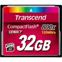 Transcend TS32GCF800 hukommelseskort 32 GB CompactFlash MLC 32 GB, CompactFlash, MLC, 120 MB/s, 60 MB/s, Sort