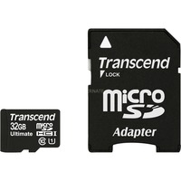 Transcend TS32GUSDHC10U1 hukommelseskort 32 GB MicroSDHC MLC Klasse 10 Sort, 32 GB, MicroSDHC, Klasse 10, MLC, Sort, Rød