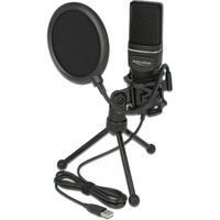 DeLOCK 66331 mikrofon Sort Pc-mikrofon Sort, Pc-mikrofon, -47 dB, 20 - 20000 Hz, 2200 ohm (Ω), 16 Bit, 44,1 kHz