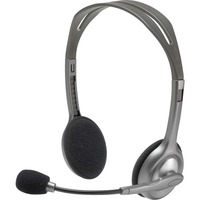 Logitech LGT-H110 Hovedtelefoner og headset Sølv/grå, Ledningsført, Kontor/Callcenter, 20 - 20000 Hz, 74 g, Headset, Sort, Sølv, Detail