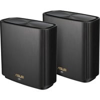 ASUS ZenWiFi AX XT8 (B-2-PK) trådløs router Gigabit Ethernet Tri-band (2,4 GHz / 5 GHz / 5 GHz) Sort, WIRELESS LTE router Sort, Wi-Fi 6 (802.11ax), Tri-band (2,4 GHz / 5 GHz / 5 GHz), Ethernet LAN, Sort, Bordplade router