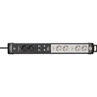Brennenstuhl Connect Premium-Line stikdåse 3 m 6 AC stikkontakt(er) Indendørs Sort, Hvid, Strømskinne Sort/Lys grå, 3 m, 6 AC stikkontakt(er), Indendørs, Sort, Hvid, 3600 W, 95 mm