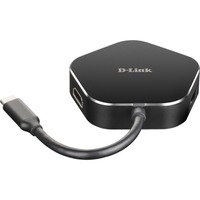 D-Link DUB-M420 dockingstation Ledningsført Thunderbolt 3 Aluminium, Sort, USB hub Sort/Sølv, Ledningsført, Thunderbolt 3, 60 W, Aluminium, Sort, 5 Gbit/sek., 4096 x 2160 pixel
