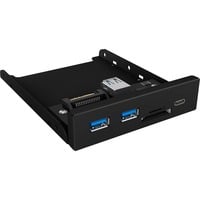 ICY BOX IB-HUB1417-i3 Sort, Frontpanel Sort, Sort, GL3520 ASM1543 GL3224, MicroSD (TransFlash), MicroSDHC, SD, SDHC, 101 mm, 137 mm, 25 mm