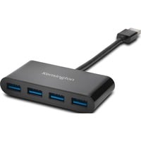 Kensington USB 3.0 4-PORT HUB, USB hub Sort, USB 3.2 Gen 1 (3.1 Gen 1) Type-A, USB 3.2 Gen 1 (3.1 Gen 1) Type-A, 5000 Mbit/s, Sort, Kina, Windows 7, Windows 8, Windows 8.1, Windows Vista, Windows XP