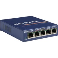 Netgear GS105 Ikke administreret Gigabit Ethernet (10/100/1000) Blå, Switch Blå, Ikke administreret, Gigabit Ethernet (10/100/1000), Fuld duplex, Detail