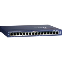 Netgear GS116 Ikke administreret Gigabit Ethernet (10/100/1000) Grå, Switch Blå, Ikke administreret, Gigabit Ethernet (10/100/1000), Fuld duplex, Detail