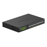 Netgear GS324P Ikke administreret Gigabit Ethernet (10/100/1000) Strøm over Ethernet (PoE) 1U Sort, Switch Ikke administreret, Gigabit Ethernet (10/100/1000), Fuld duplex, Strøm over Ethernet (PoE), Stativ-montering, 1U