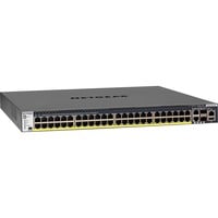 Netgear M4300-52G-PoE+ 550W PSU Administreret L2/L3/L4 Gigabit Ethernet (10/100/1000) Strøm over Ethernet (PoE) 1U Sort, Switch Administreret, L2/L3/L4, Gigabit Ethernet (10/100/1000), Strøm over Ethernet (PoE), Stativ-montering, 1U