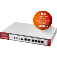 Zyxel USG Flex 200 firewall (hardware) 1800 Mbit/s 1800 Mbit/s, 450 Mbit/s, 100 Gbit/sek., 60 transaktioner/sek, 45,38 BUT/t, 529688,2 t
