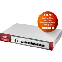 Zyxel USG Flex 500 firewall (hardware) 1U 2300 Mbit/s 2300 Mbit/s, 810 Mbit/s, 82,23 BUT/t, 41,5 dB, 529688 t, DCC, CE, C-Tick, LVD