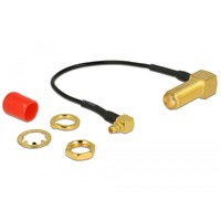 DeLOCK 89626 koaxial kabel 0,1 m SMA Sort, Adapter grå/Guld, 0,1 m, SMA, Sort