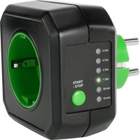 Ansmann AES1 strømadapter og vekselret Sort, mellemadapter - stik Sort/Grøn, 230 V, 50 Hz, Sort