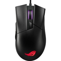 ASUS ROG Gladius II Core mus Spil Højre hånd USB Type-A Optisk 6200 dpi, Gaming mus Sort, Højre hånd, Optisk, USB Type-A, 6200 dpi, Sort