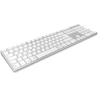 KeySonic KSK-8022BT tastatur Bluetooth QWERTZ Tysk Sølv Sølv, DE-layout, X-Type-Membran, Fuld størrelse (100 %), Bluetooth, Membran, QWERTZ, Sølv