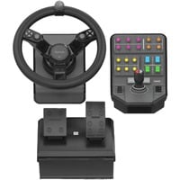 Logitech Heavy Equipment Bundle Sort USB 2.0 Rat + Pedaler Analog/digital PC, Simulatorsæt Sort/grå, Rat + Pedaler, PC, Analog/digital, 900°, Ledningsført, USB 2.0