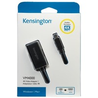 Kensington Adapter VM4000 4K MiniDP til HDMI Mini DisplayPort, HDMI Type A (Standard), Hanstik, Hunstik, 3840 x 2160 pixel, 2160p