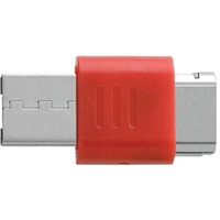Kensington USB-portlås med blokeringer, Sikkerhed Sort/Sølv, Flad nøgle, Sort, Rød