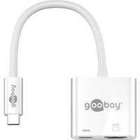 goobay 62110 dockingstation Ledningsført USB 3.2 Gen 1 (3.1 Gen 1) Type-C Hvid, Adapter Hvid, Ledningsført, USB 3.2 Gen 1 (3.1 Gen 1) Type-C, Hvid, 60 Hz, HDMI, USB 3.2 Gen 1 (3.1 Gen 1) Type-C, Acrylonitrilbutadienstyren, Polyvinylchlorid (PVC)