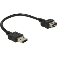 DeLOCK 0.2m 2xUSB2.0-A USB-kabel 0,2 m USB 2.0 USB A Sort, Forlængerledning Sort, 0,2 m, USB A, USB A, USB 2.0, Hanstik/Hunstik, Sort