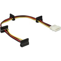 DeLOCK 0.4m, Molex 4p/4xSATA 15p 0,4 m, Adapter Sort/Rød, Molex 4p/4xSATA 15p, 0,4 m, Molex (4-pin), 4 x SATA 15-pin, Hanstik, Hunstik, Lige