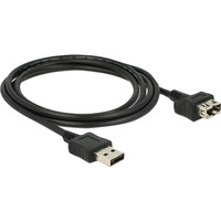 DeLOCK 2m 2xUSB2.0-A USB-kabel USB 2.0 USB A Sort, Forlængerledning Sort, 2 m, USB A, USB A, USB 2.0, Hanstik/Hunstik, Sort