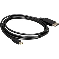 DeLOCK 3m Displayport Cable mini DisplayPort Sort, Kabel Sort, 3 m, mini DisplayPort, Displayport, Sort, Guld, 10,8 Gbit/sek.