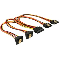 DeLOCK 60151 intern strømkabel 0,3 m 0,3 m, 4 x SATA 15-pin, SATA 15-stik, Hanstik, Hunstik, Guld