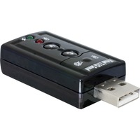 DeLOCK 61645 kabel kønsskifter USB 2.0 2x 3.5 Sort, Lydkort Sort, USB 2.0, 2x 3.5, Sort, Detail
