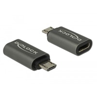 DeLOCK 65927 kabel kønsskifter USB 2.0 Micro-B USB Type-C Anthracit, Adapter antracit, USB 2.0 Micro-B, USB Type-C, Anthracit