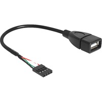 DeLOCK 83291 USB-kabel 0,2 m USB A Sort, Adapter Sort, 0,2 m, USB A, Sort