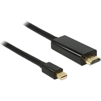 DeLOCK 83698 videokabel adapter 1 m Mini DisplayPort HDMI Sort Sort, 1 m, Mini DisplayPort, HDMI, Hanstik, Hanstik, Guld