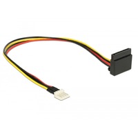 DeLOCK 85511 intern strømkabel 0,3 m 0,3 m, Floppy (4-pin), SATA 15-stik, Hanstik, Hunstik, Lige