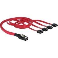 DeLOCK Cable mini SAS 36pin to 4x SATA SCSI-kabel Rød 0,5 m, Adapter Rød, Rød, 0,5 m, SAS 36pin/4xSATA 7pin