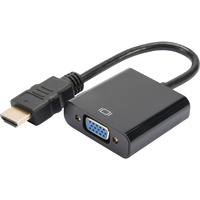 Digitus HDMI/VGA/3.5mm VGA (D-Sub) Sort, Adapter Sort, VGA (D-Sub), 1920 x 1080 pixel, 1080p, 165 Mhz, Sort, Kina