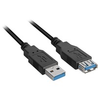 Sharkoon 3m, 2xUSB3.0-A USB-kabel USB 3.2 Gen 1 (3.1 Gen 1) USB A Sort, Forlængerledning Sort, 2xUSB3.0-A, 3 m, USB A, USB A, USB 3.2 Gen 1 (3.1 Gen 1), Hanstik/Hunstik, Sort