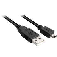 Sharkoon 4044951015573 USB-kabel 2 m USB 2.0 USB A Mini-USB B Sort Sort, 2 m, USB A, Mini-USB B, USB 2.0, Hanstik/Hanstik, Sort