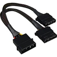 Sharkoon 4Pin 5,25" > 2x 4Pin 5,25", Y-kabel Sort