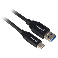 Sharkoon USB 3.2 Gen 2 kabel, USB-A stik > USB-C stik Sort