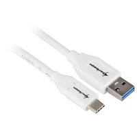 Sharkoon USB 3.2 Gen 2 kabel, USB-A stik > USB-C stik Hvid